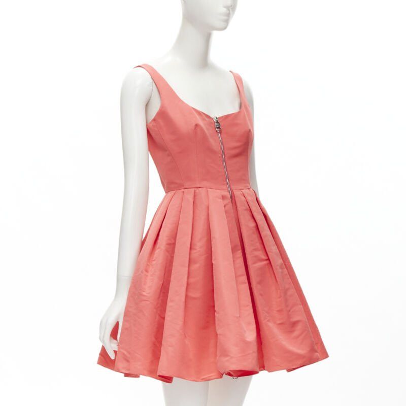 Alexander McQueen ALEXANDER MCQUEEN 2021 pink taffeta zip front fit flared dress IT38 S Size XS / US 0-2 / IT 36-38 - 3 Thumbnail