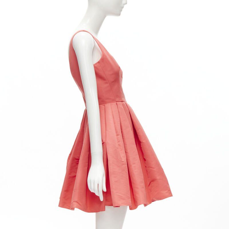 Alexander McQueen ALEXANDER MCQUEEN 2021 pink taffeta zip front fit flared dress IT38 S Size XS / US 0-2 / IT 36-38 - 4 Thumbnail