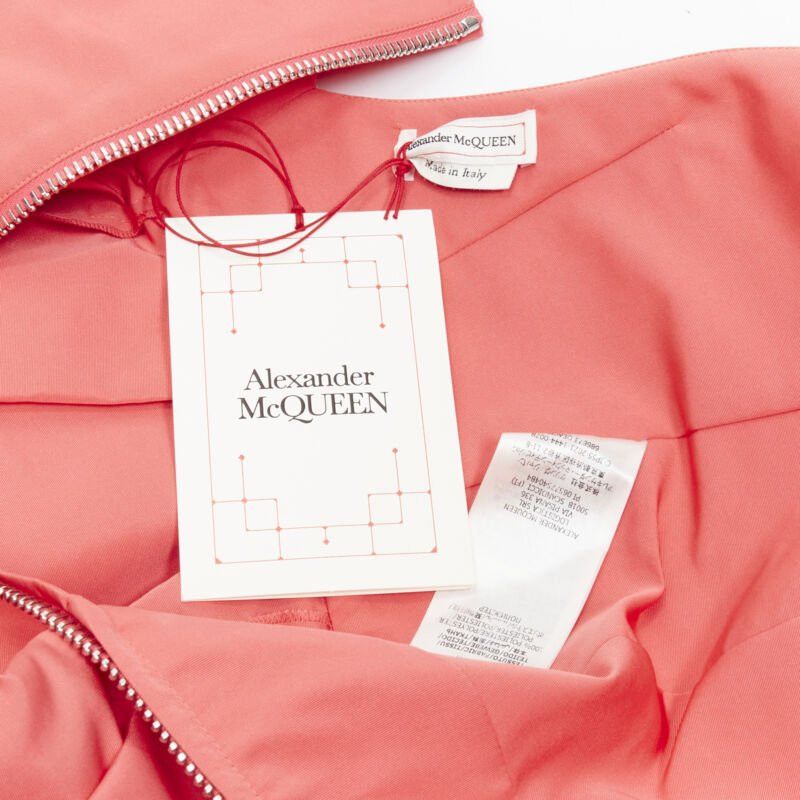 Alexander McQueen ALEXANDER MCQUEEN 2021 pink taffeta zip front fit flared dress IT38 S Size XS / US 0-2 / IT 36-38 - 9 Thumbnail