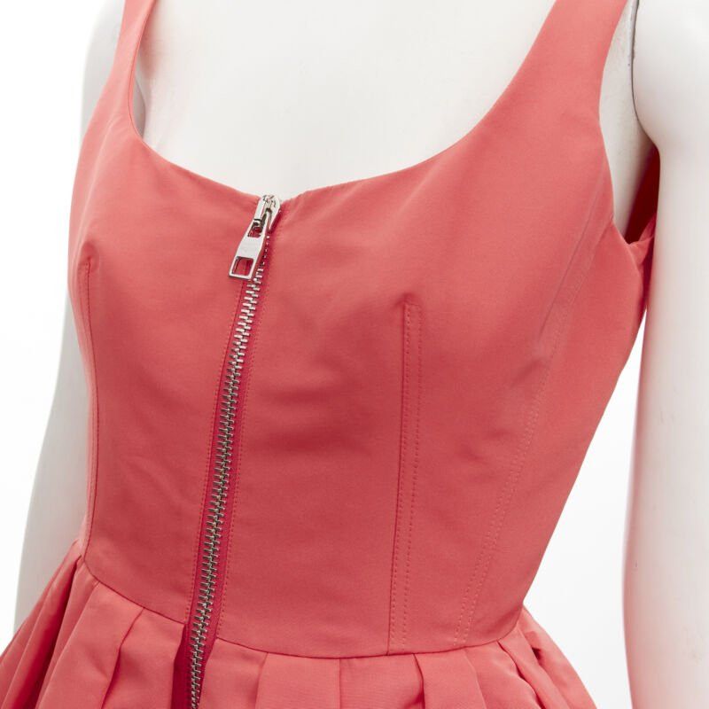 Alexander McQueen ALEXANDER MCQUEEN 2021 pink taffeta zip front fit flared dress IT38 S Size XS / US 0-2 / IT 36-38 - 2 Thumbnail