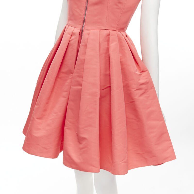 Alexander McQueen ALEXANDER MCQUEEN 2021 pink taffeta zip front fit flared dress IT38 S Size XS / US 0-2 / IT 36-38 - 7 Thumbnail