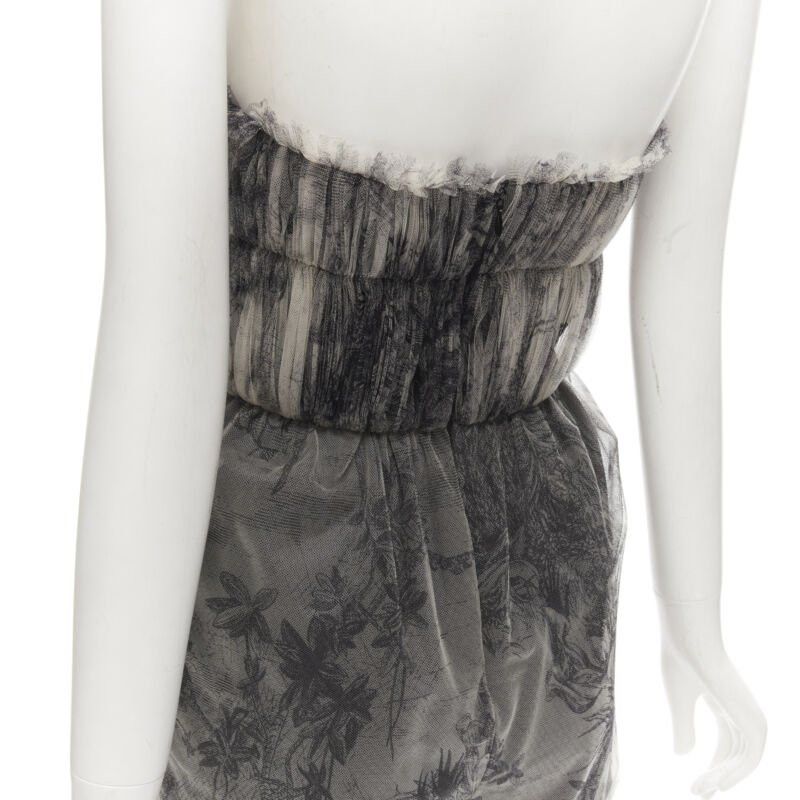 Dior CHRISTIAN DIOR Fantaisie Dioriviera tulle gathered pleated romper FR34 XS Size 26" / US 2 / IT 38 - 7 Thumbnail
