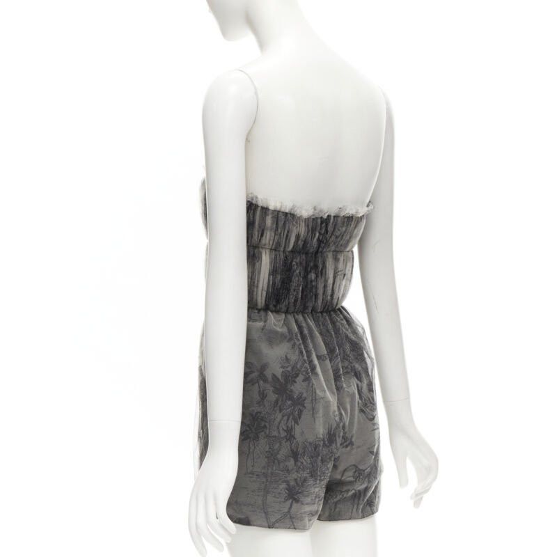 Dior CHRISTIAN DIOR Fantaisie Dioriviera tulle gathered pleated romper FR34 XS Size 26" / US 2 / IT 38 - 6 Thumbnail