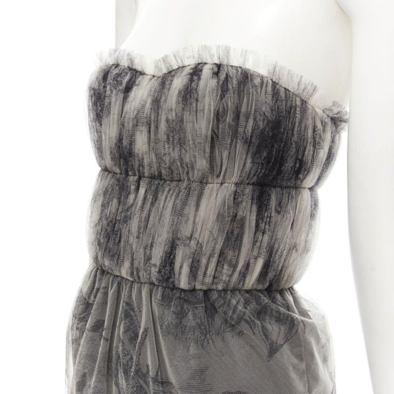 Dior CHRISTIAN DIOR Fantaisie Dioriviera tulle gathered pleated romper FR34 XS Size 26" / US 2 / IT 38 - 2 Thumbnail
