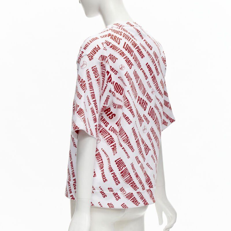 Louis Vuitton LOUIS VUITTON FORNASETTI 2021 Statue white red logo jacquard boxy knit top S Size S / US 4 / IT 40 - 5 Thumbnail