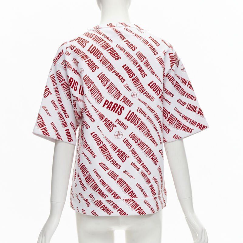 Louis Vuitton LOUIS VUITTON FORNASETTI 2021 Statue white red logo jacquard boxy knit top S Size S / US 4 / IT 40 - 6 Thumbnail