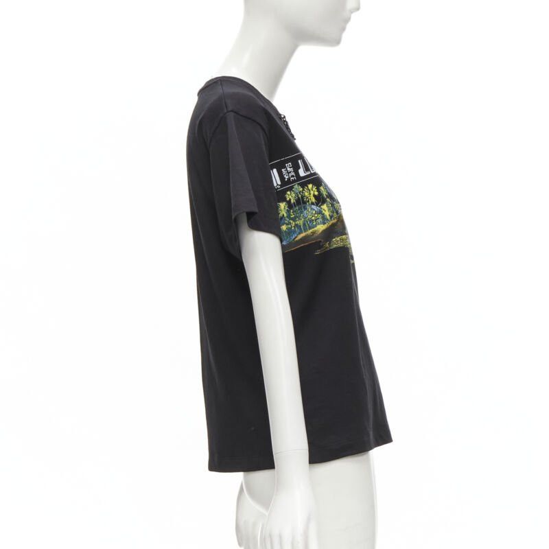 Louis Vuitton LOUIS VUITTON Volleyball Space graphic chain trimmed black cotton tshirt XS Size S / US 4 / IT 40 - 4 Thumbnail