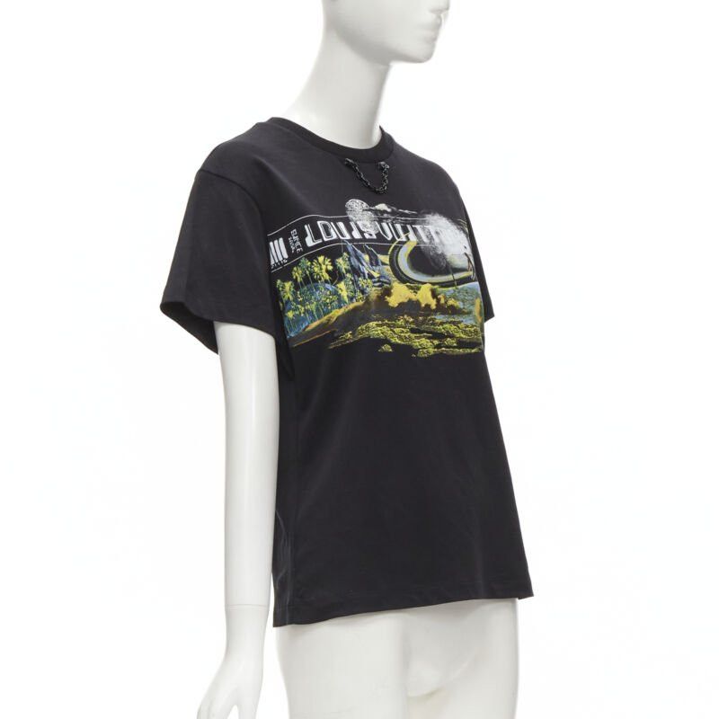 Louis Vuitton LOUIS VUITTON Volleyball Space graphic chain trimmed black cotton tshirt XS Size S / US 4 / IT 40 - 3 Thumbnail