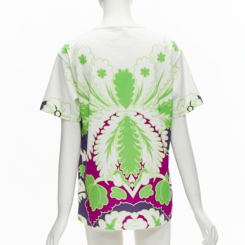 Valentino VALENTINO VLTN white neon green purple floral print cotton tshirt XS Size S / US 4 / IT 40 - 5 Thumbnail