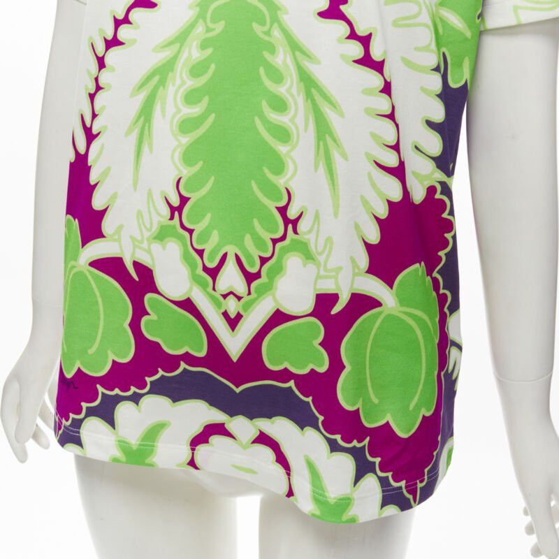 Valentino VALENTINO VLTN white neon green purple floral print cotton tshirt XS Size S / US 4 / IT 40 - 7 Thumbnail
