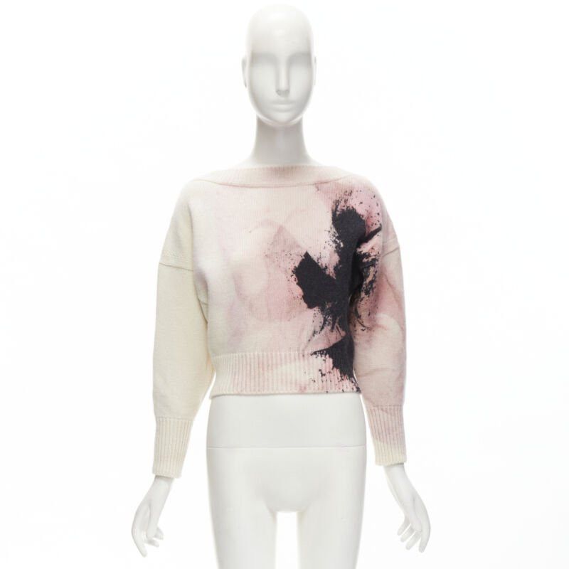 Alexander McQueen ALEXANDER MCQUEEN 2021 Anemone wool cashmere floral print cropped sweater XXS Size XS / US 0-2 / IT 36-38 - 10 Thumbnail