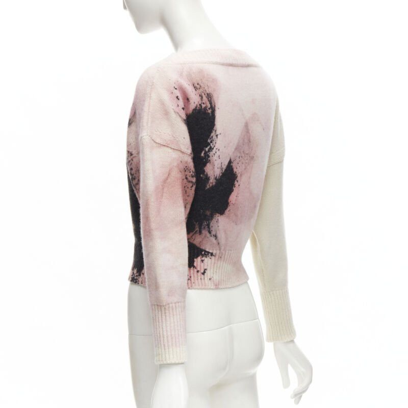 Alexander McQueen ALEXANDER MCQUEEN 2021 Anemone wool cashmere floral print cropped sweater XXS Size XS / US 0-2 / IT 36-38 - 6 Thumbnail