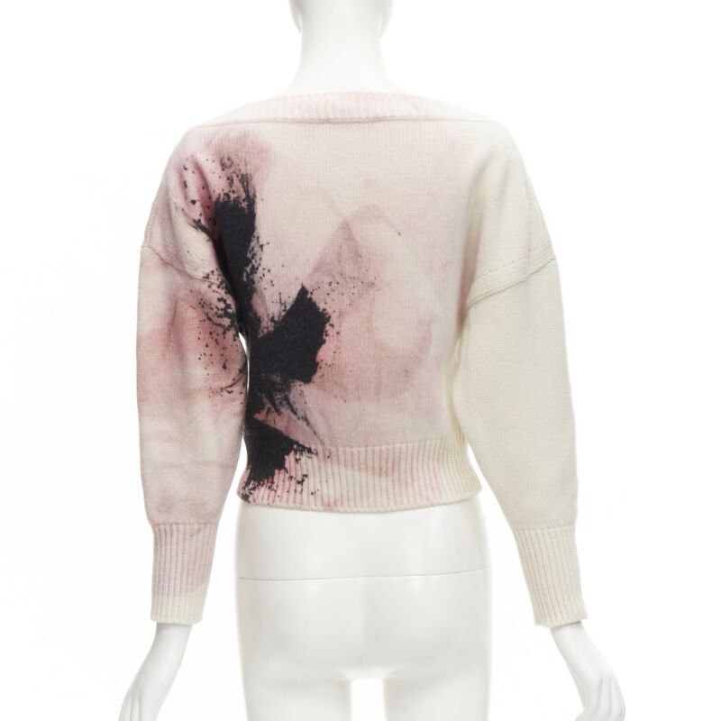Alexander McQueen ALEXANDER MCQUEEN 2021 Anemone wool cashmere floral print cropped sweater XXS Size XS / US 0-2 / IT 36-38 - 5 Thumbnail