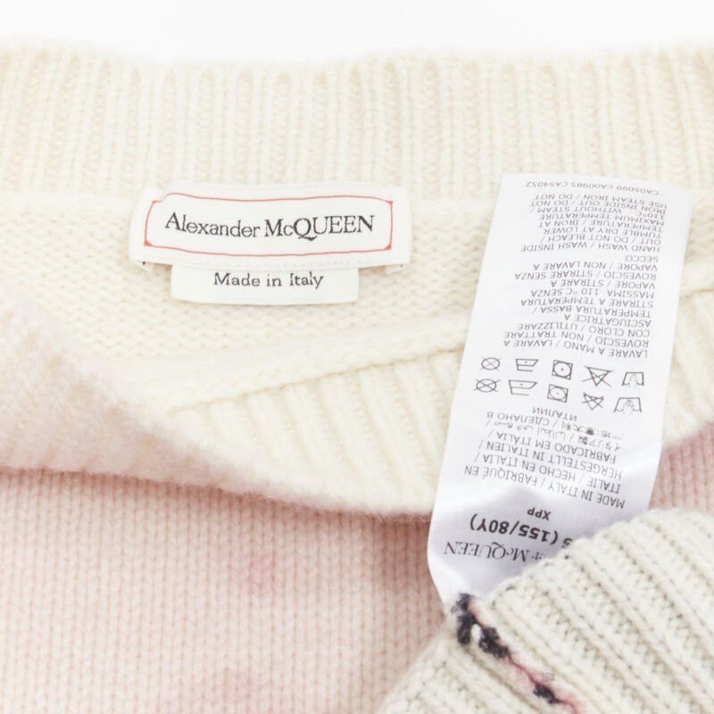 Alexander McQueen ALEXANDER MCQUEEN 2021 Anemone wool cashmere floral print cropped sweater XXS Size XS / US 0-2 / IT 36-38 - 9 Thumbnail