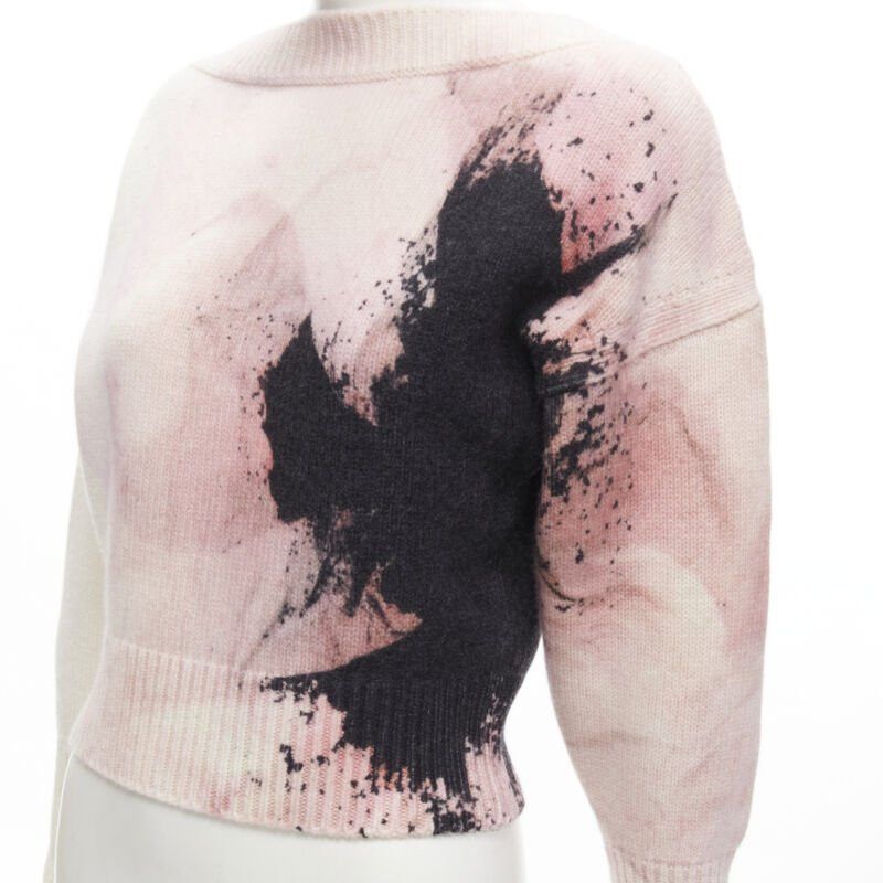 Alexander McQueen ALEXANDER MCQUEEN 2021 Anemone wool cashmere floral print cropped sweater XXS Size XS / US 0-2 / IT 36-38 - 2 Thumbnail