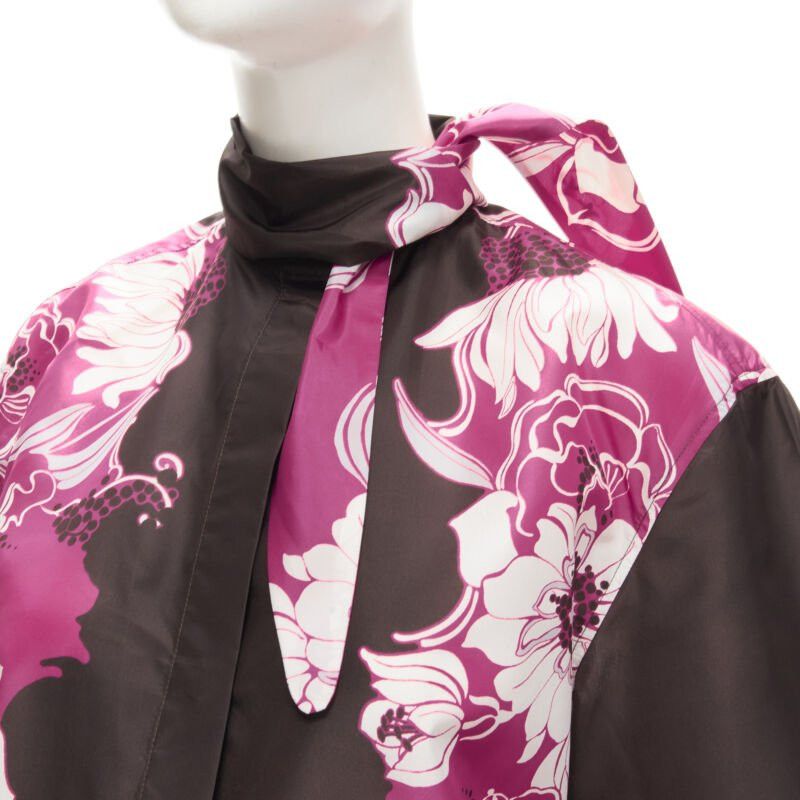 Valentino VALENTINO 2022 100% silk taffeta brown floral print shirt IT38 XS Size XS / US 0-2 / IT 36-38 - 2 Thumbnail