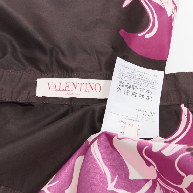 Valentino VALENTINO 2022 100% silk taffeta brown floral print shirt IT38 XS Size XS / US 0-2 / IT 36-38 - 10 Thumbnail