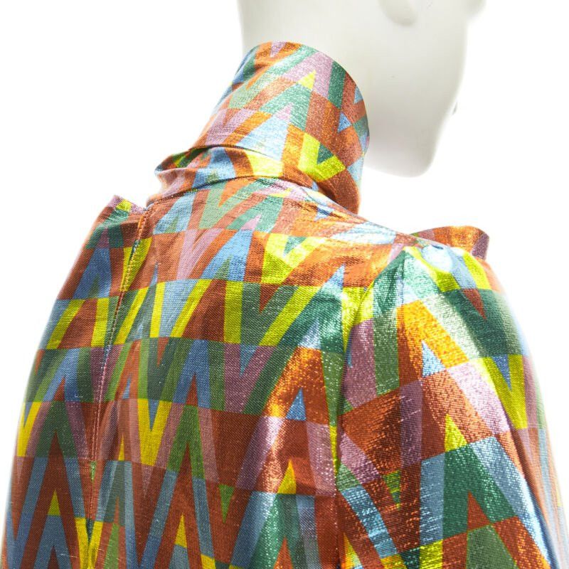 Valentino VALENTINO metallic lurex graphic V rainbow scar tie collar blouse IT38 XS Size XS / US 0-2 / IT 36-38 - 8 Thumbnail