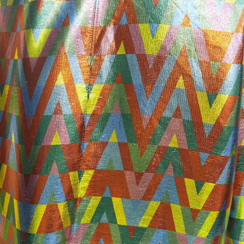 Valentino VALENTINO metallic lurex graphic V rainbow scar tie collar blouse IT38 XS Size XS / US 0-2 / IT 36-38 - 10 Thumbnail