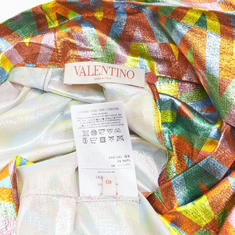 Valentino VALENTINO metallic lurex graphic V rainbow scar tie collar blouse IT38 XS Size XS / US 0-2 / IT 36-38 - 11 Thumbnail