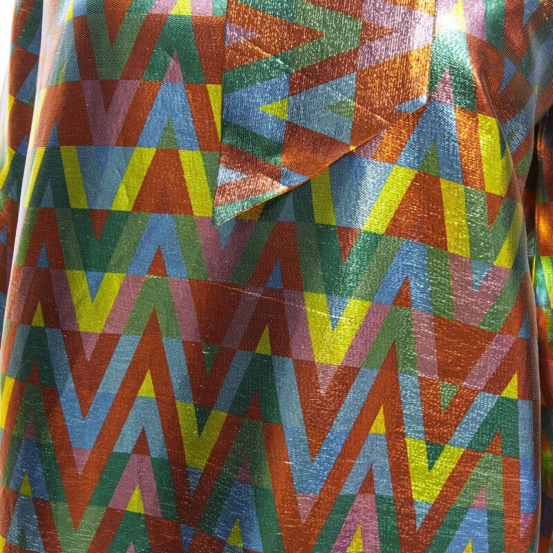Valentino VALENTINO metallic lurex graphic V rainbow scar tie collar blouse IT38 XS Size XS / US 0-2 / IT 36-38 - 9 Thumbnail