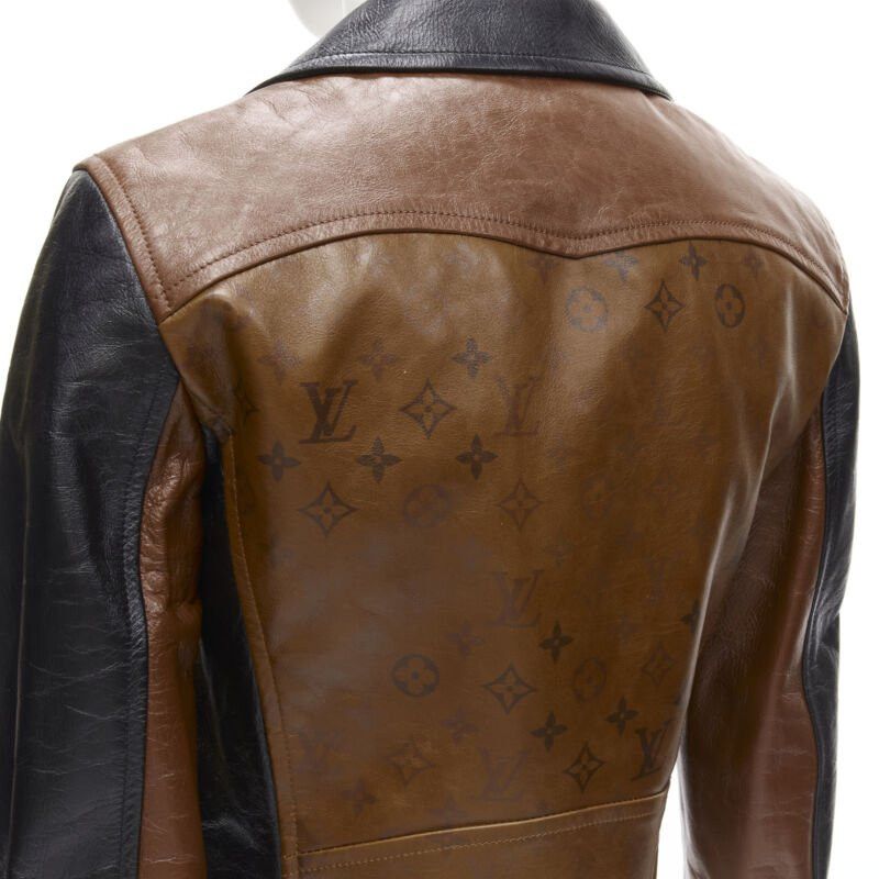 Louis Vuitton LOUIS VUITTON 2022 Tattoo Monogram cropped calfskin leather biker jacket FR43 XS Size XS / US 0-2 / IT 36-38 - 8 Thumbnail