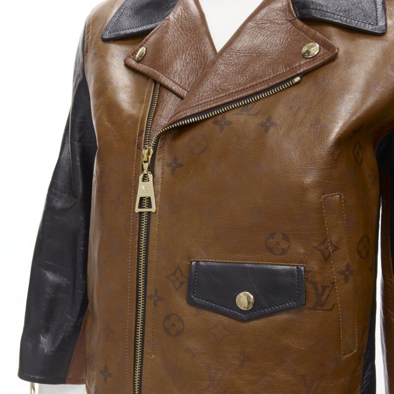 Louis Vuitton LOUIS VUITTON 2022 Tattoo Monogram cropped calfskin leather biker jacket FR43 XS Size XS / US 0-2 / IT 36-38 - 2 Thumbnail