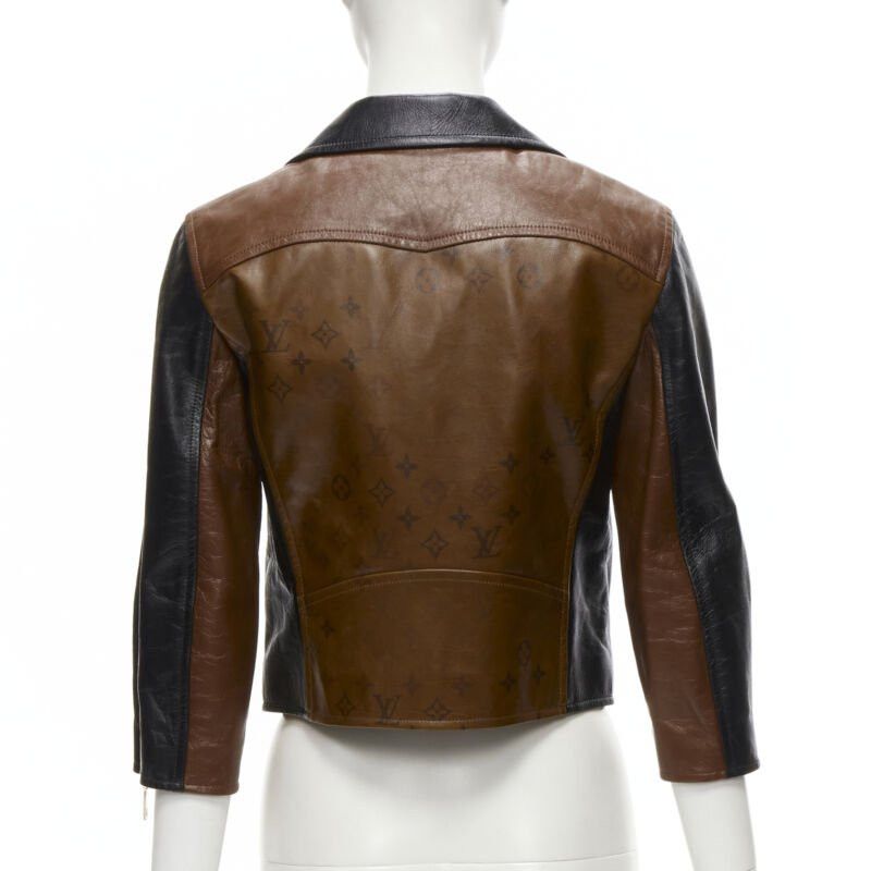 Louis Vuitton LOUIS VUITTON 2022 Tattoo Monogram cropped calfskin leather biker jacket FR43 XS Size XS / US 0-2 / IT 36-38 - 6 Thumbnail
