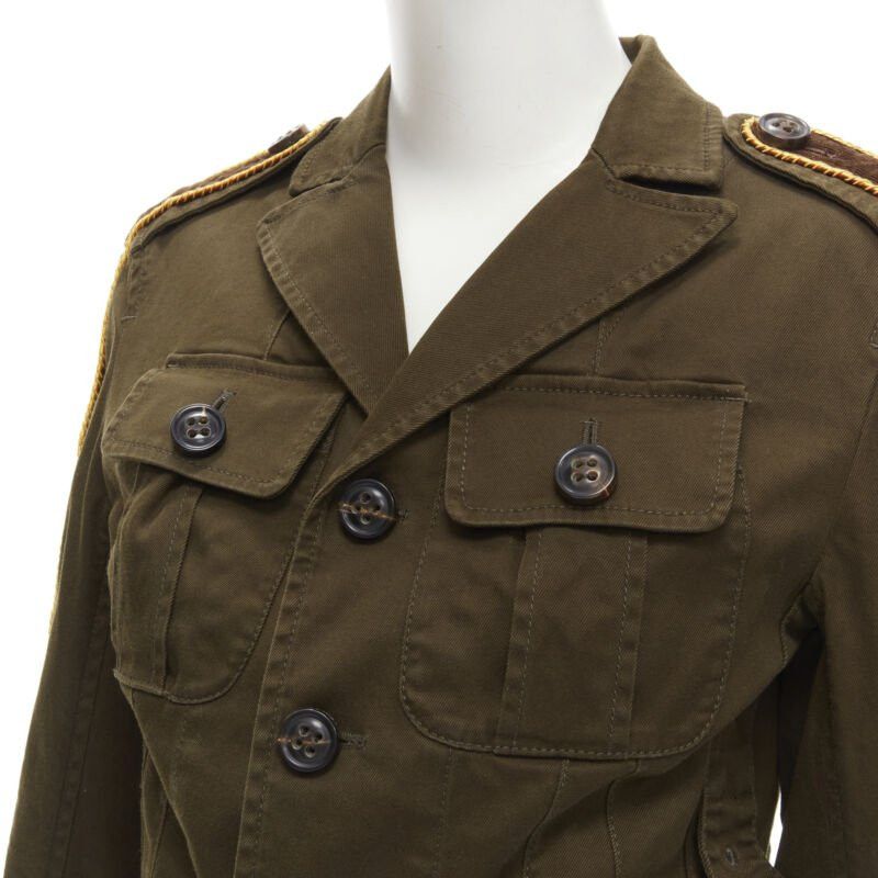 Dsquared2 DSQUARED2 2021 green cotton military officer corduroy utility jacket IT36 XS Size XS / US 0-2 / IT 36-38 - 7 Thumbnail