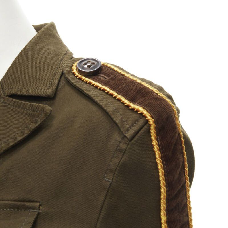 Dsquared2 DSQUARED2 2021 green cotton military officer corduroy utility jacket IT36 XS Size XS / US 0-2 / IT 36-38 - 2 Thumbnail