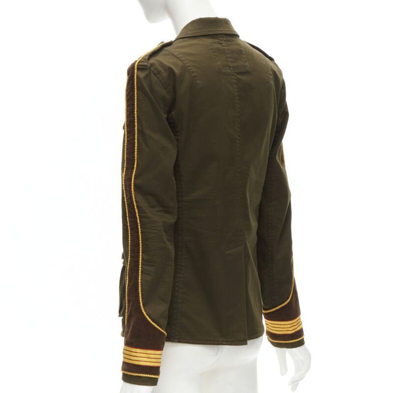 Dsquared2 DSQUARED2 2021 green cotton military officer corduroy utility jacket IT36 XS Size XS / US 0-2 / IT 36-38 - 6 Thumbnail