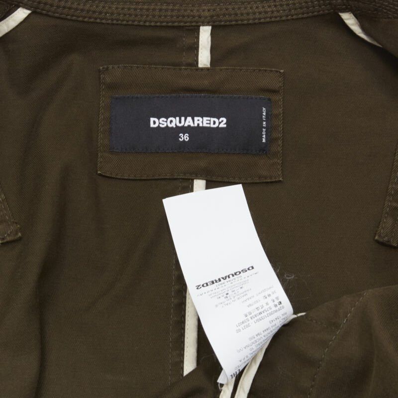 Dsquared2 DSQUARED2 2021 green cotton military officer corduroy utility jacket IT36 XS Size XS / US 0-2 / IT 36-38 - 9 Thumbnail