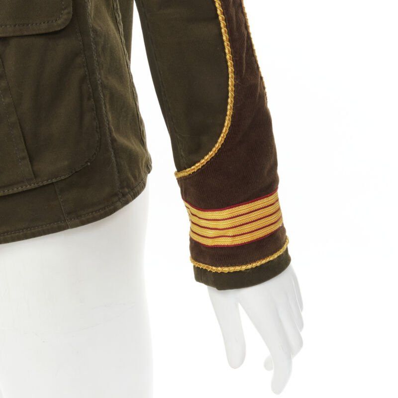 Dsquared2 DSQUARED2 2021 green cotton military officer corduroy utility jacket IT36 XS Size XS / US 0-2 / IT 36-38 - 8 Thumbnail