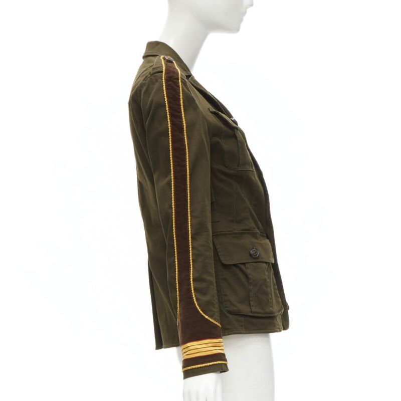 Dsquared2 DSQUARED2 2021 green cotton military officer corduroy utility jacket IT36 XS Size XS / US 0-2 / IT 36-38 - 4 Thumbnail