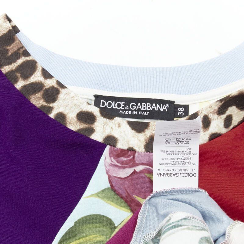 Dolce & Gabbana DOLCE GABBANA 2021 Sicilian Patchwork cap sleeve cotton casual dress IT38 XS Size XS / US 0-2 / IT 36-38 - 9 Thumbnail