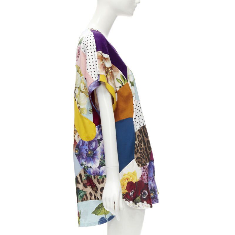 Dolce & Gabbana DOLCE GABBANA 2021 Sicilian Patchwork cap sleeve cotton casual dress IT38 XS Size XS / US 0-2 / IT 36-38 - 4 Thumbnail