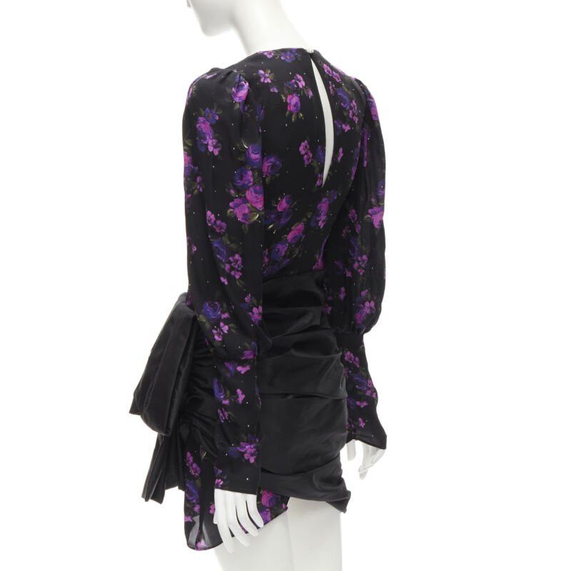Magda Butrym MAGDA BUTRYM Matera crystal embellished purple floral wrap skirt dress FR34 XS Size XS / US 0-2 / IT 36-38 - 6 Thumbnail