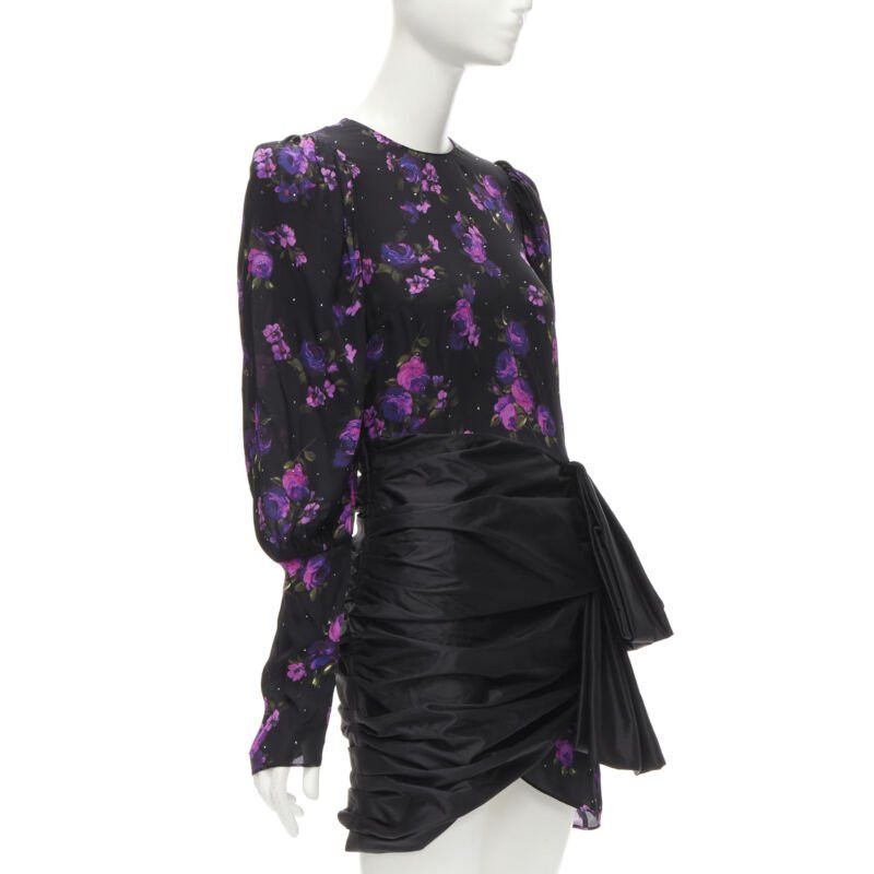 Magda Butrym MAGDA BUTRYM Matera crystal embellished purple floral wrap skirt dress FR34 XS Size XS / US 0-2 / IT 36-38 - 3 Thumbnail