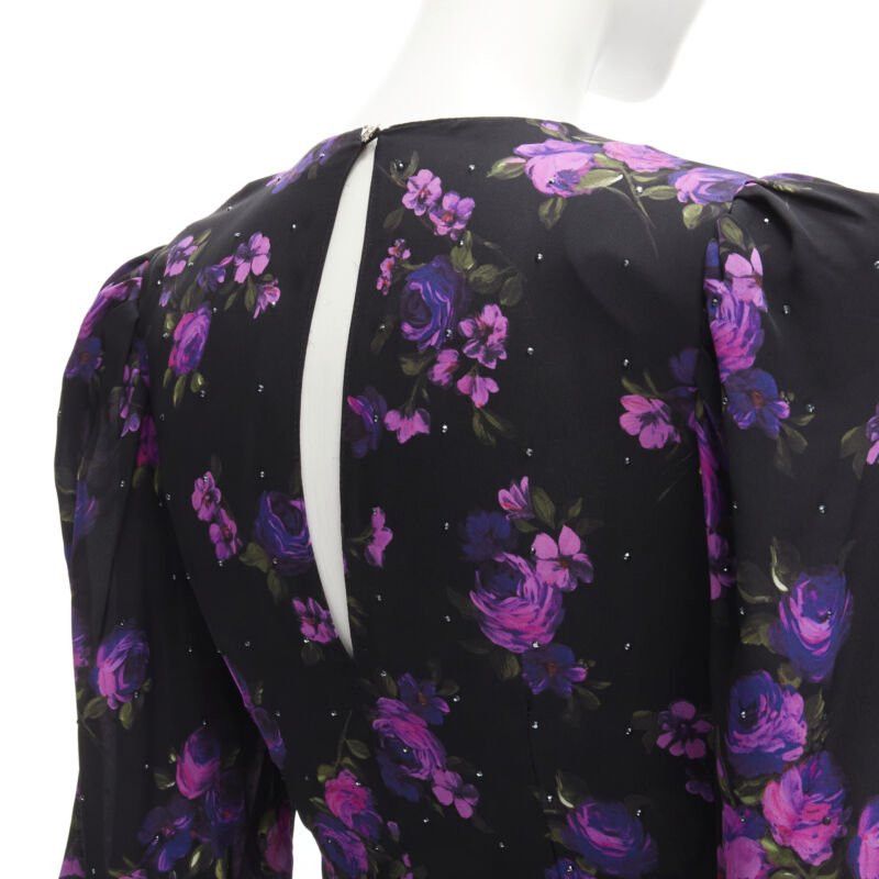 Magda Butrym MAGDA BUTRYM Matera crystal embellished purple floral wrap skirt dress FR34 XS Size XS / US 0-2 / IT 36-38 - 8 Thumbnail