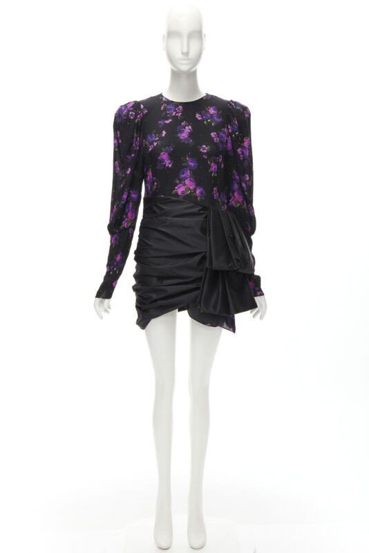 Magda Butrym MAGDA BUTRYM Matera crystal embellished purple floral wrap skirt dress FR34 XS Size XS / US 0-2 / IT 36-38 - 10 Thumbnail