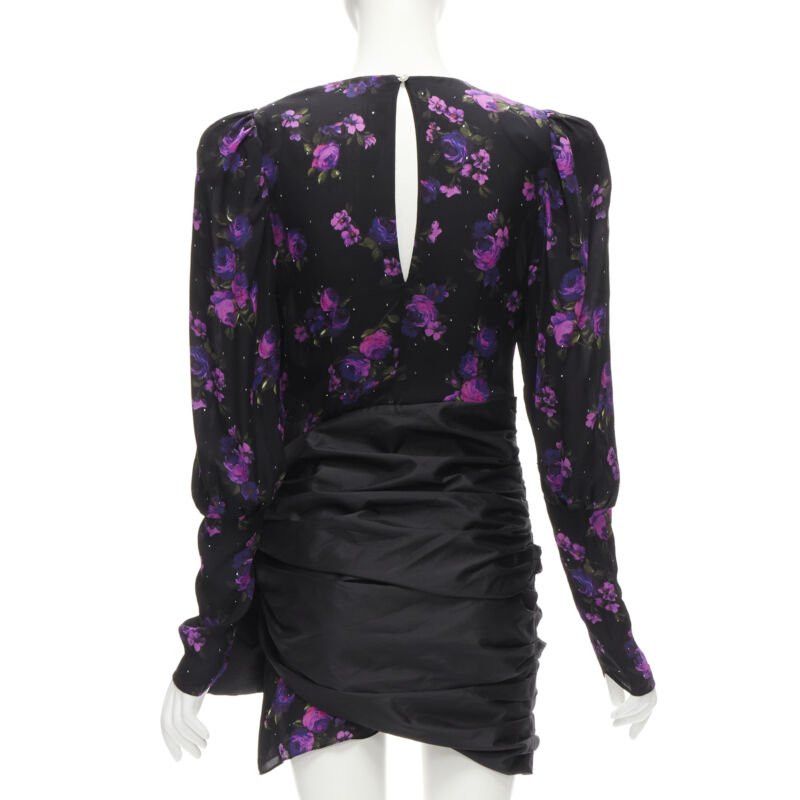 Magda Butrym MAGDA BUTRYM Matera crystal embellished purple floral wrap skirt dress FR34 XS Size XS / US 0-2 / IT 36-38 - 5 Thumbnail