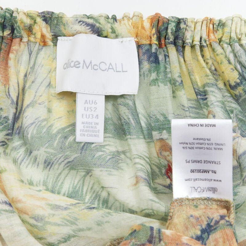 Alice McCall ALICE MCCALL Strange Dreams green print billow sleeve tiered playsuit US2 XS Size 27" / US 4 / IT 40 - 12 Thumbnail