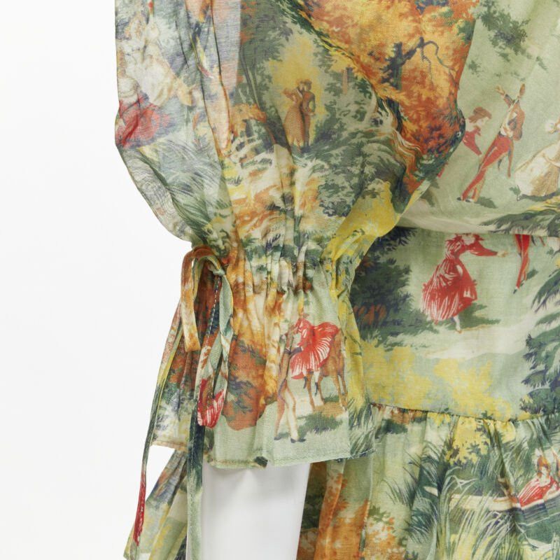 Alice McCall ALICE MCCALL Strange Dreams green print billow sleeve tiered playsuit US2 XS Size 27" / US 4 / IT 40 - 2 Thumbnail