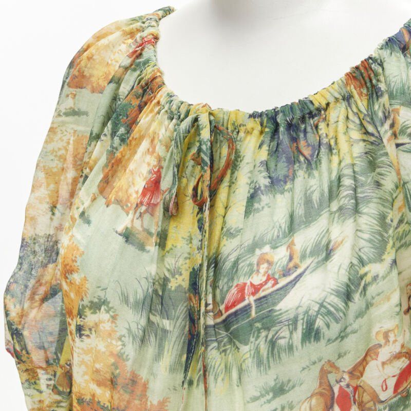 Alice McCall ALICE MCCALL Strange Dreams green print billow sleeve tiered playsuit US2 XS Size 27" / US 4 / IT 40 - 8 Thumbnail