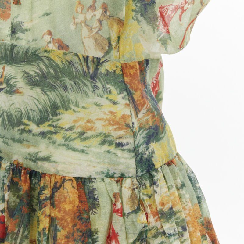 Alice McCall ALICE MCCALL Strange Dreams green print billow sleeve tiered playsuit US2 XS Size 27" / US 4 / IT 40 - 10 Thumbnail