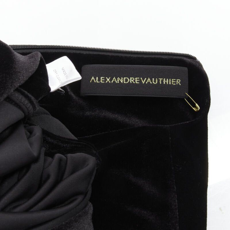 Alexandre Vauthier ALEXANDRE VAUTHIER black velvet plunge neck wrap bow draped mini dress FR34 XS Size XS / US 0-2 / IT 36-38 - 8 Thumbnail
