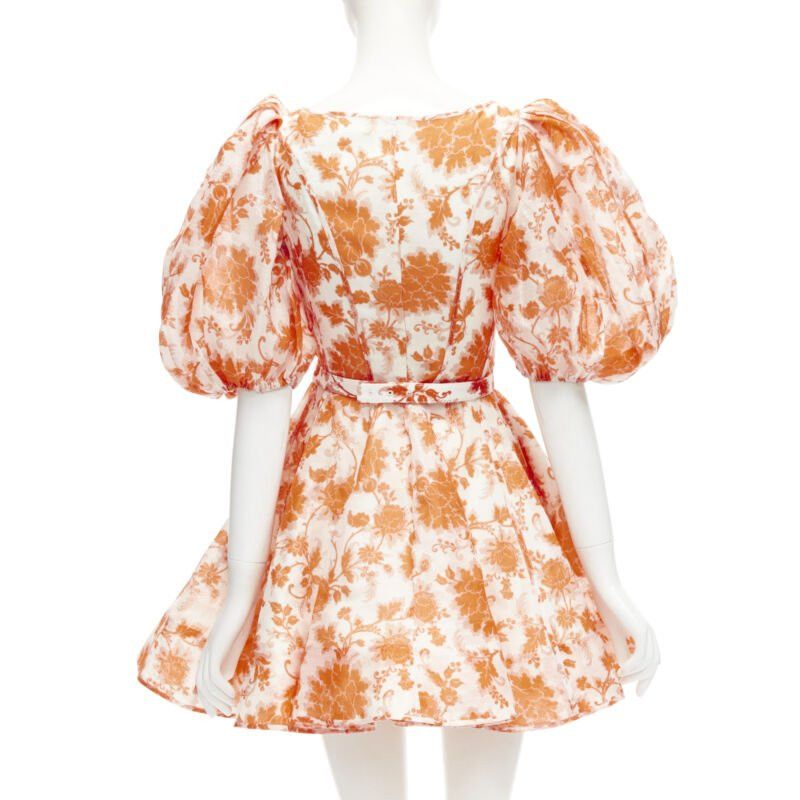 Zimmermann ZIMMERMANN 2022 Runway Postcard orange floral linen seashell belt dress AUS0 XS Size XS / US 0-2 / IT 36-38 - 5 Thumbnail