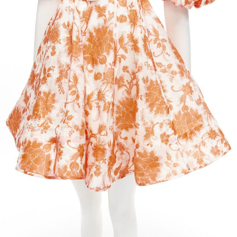 Zimmermann ZIMMERMANN 2022 Runway Postcard orange floral linen seashell belt dress AUS0 XS Size XS / US 0-2 / IT 36-38 - 9 Thumbnail