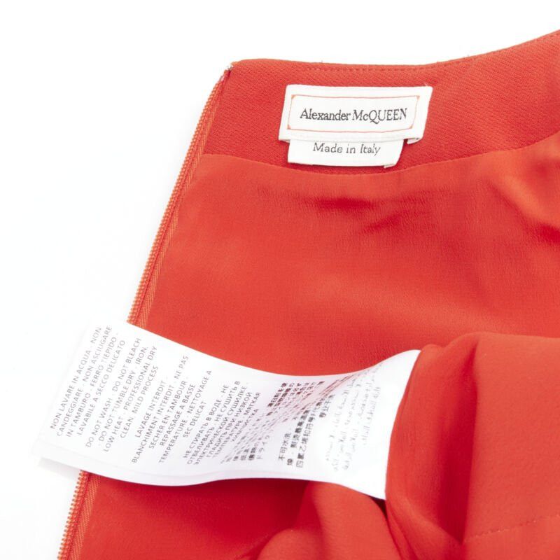 Alexander McQueen ALEXANDER MCQUEEN red wool crepe tulip neck flutter hem dress IT38 XS Size XS / US 0-2 / IT 36-38 - 9 Thumbnail