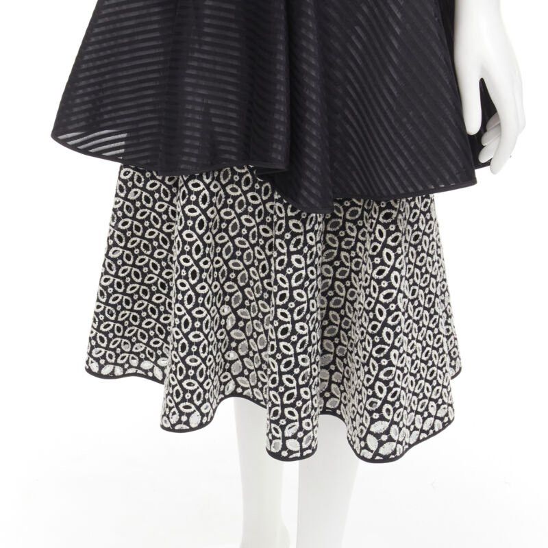 HUISHAN ZHANG HUISHAN ZHANG black white eyelet embroidery anglais cold shoulder dress US2 XS Size S / US 4 / IT 40 - 8 Thumbnail